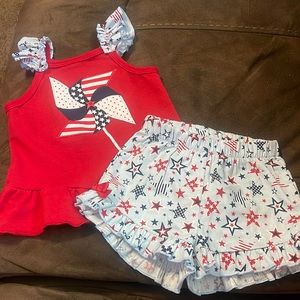Ricrac and ruffles set, 24 month